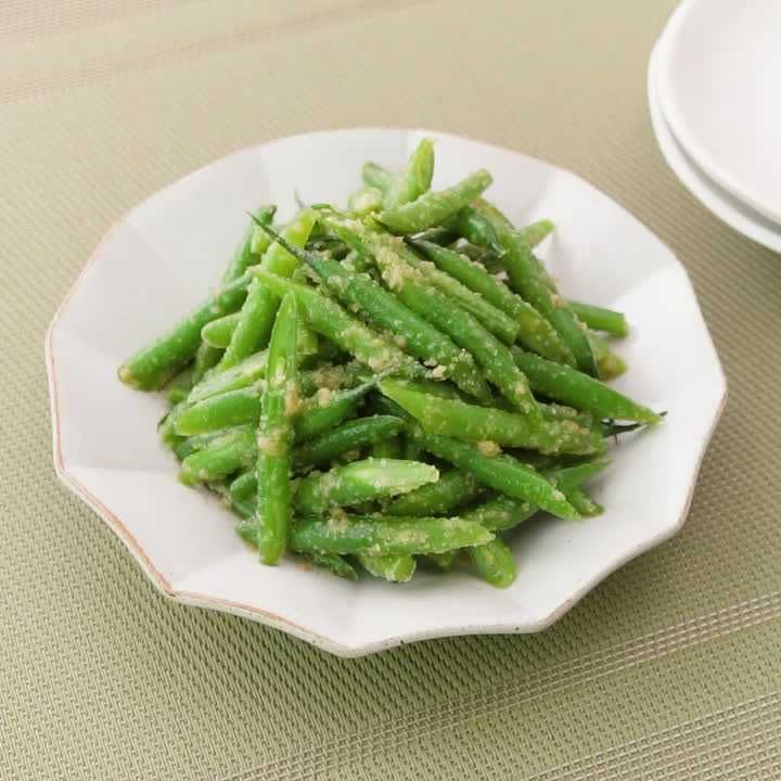 いんげんのごまめんつゆナムル