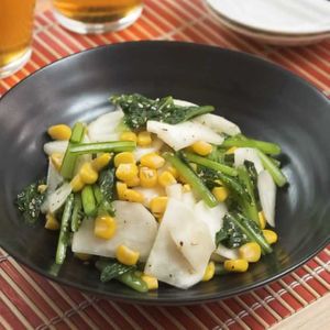 かぶとコーンの塩ごま和え