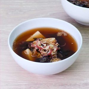 「豆腐とみょうがのスープ」のレシピ動画