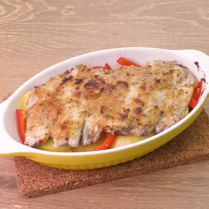 イワシとじゃがいもの味噌マヨ焼き