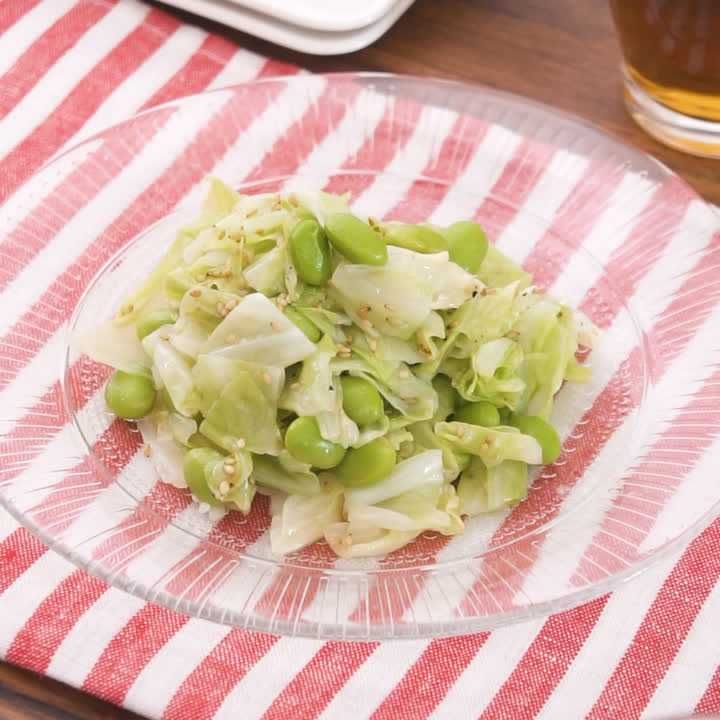 キャベツと枝豆の塩ごまナムル