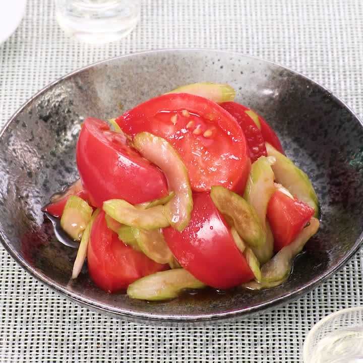 セロリとトマトの柚子胡椒和え