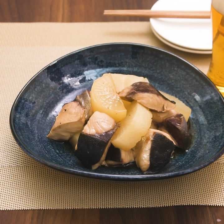 めんつゆで梅ブリ大根