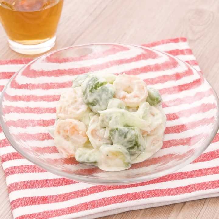 アボカドとえびの玉ねぎヨーグルト和え