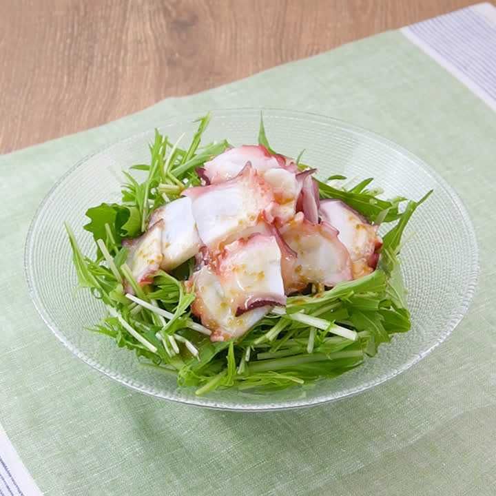 タコと水菜のカルパッチョ
