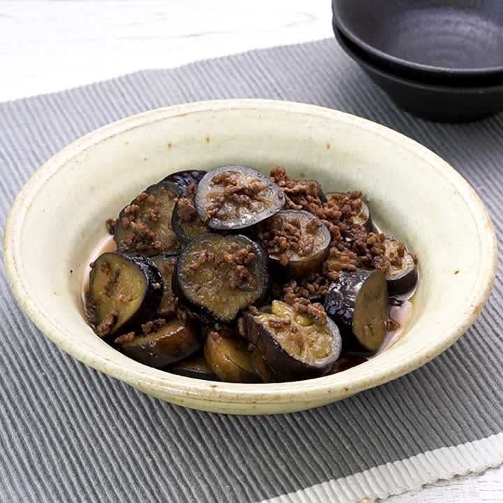 牛ひき肉となすのすき焼き風煮