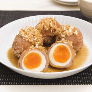 半熟ゆで卵の油淋鶏風唐揚げ