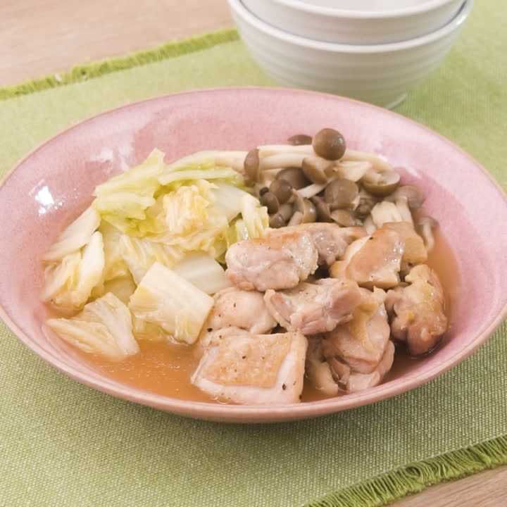 鶏肉と白菜漬物のポン酢煮