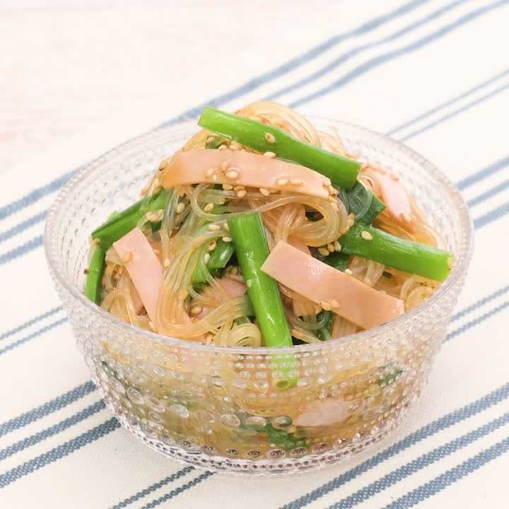 ハムとニラの春雨サラダ
