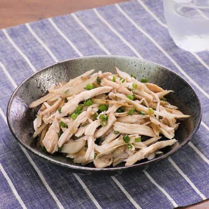 ごぼうとサラダチキンの中華あえ