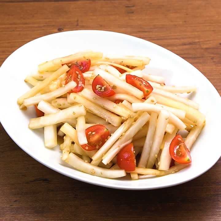 大根とミニトマトのさっぱり胡麻和え
