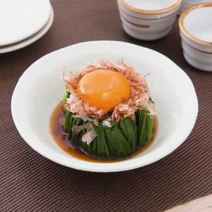 ニラと卵黄のポン酢お浸し