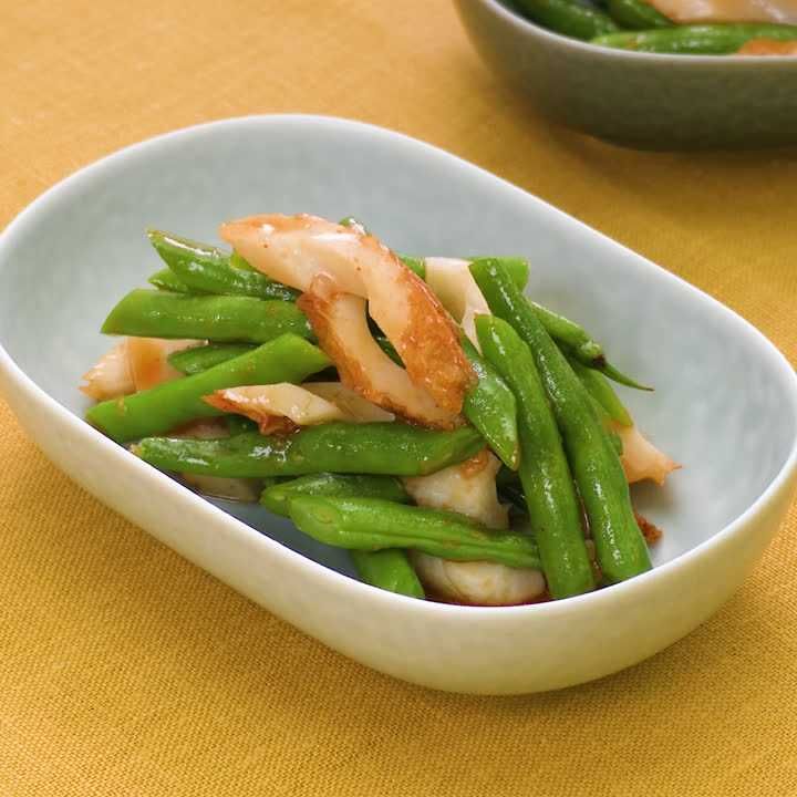 いんげんとちくわのピリ辛和え
