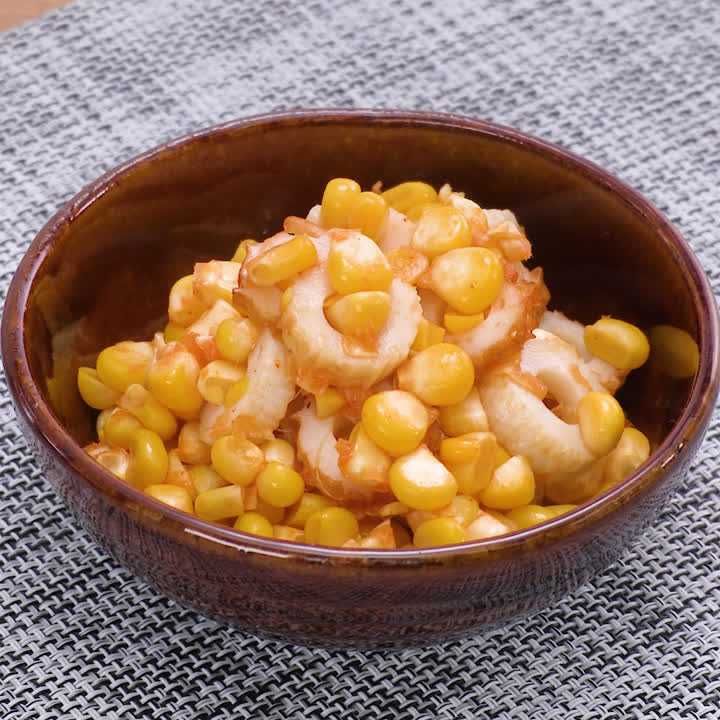 とうもろこしとちくわのピリ辛和え