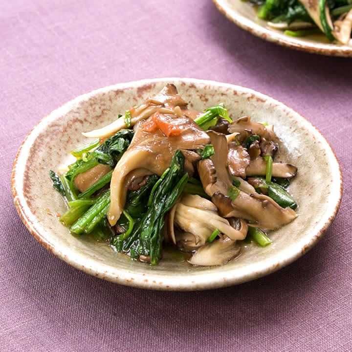 ほうれん草とまいたけの梅あえ