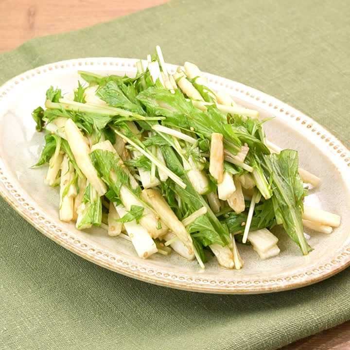 長芋と水菜のさっぱり胡麻和え