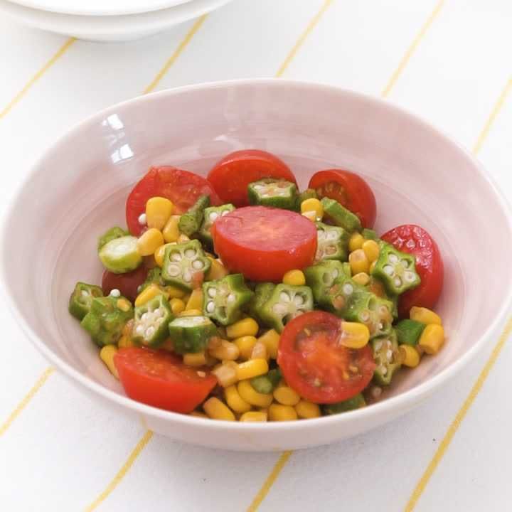 ミニトマトとコーンのカラフルサラダ