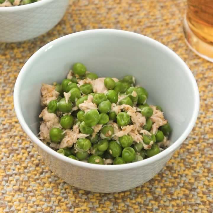 グリーンピースとツナのごまマヨ和え