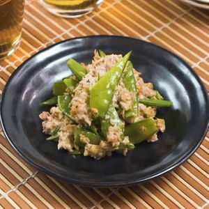 「絹さやのツナマヨ和え」のレシピ動画