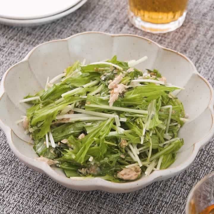 水菜と大葉のツナマヨ和え