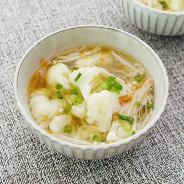 カリフラワーとえのきの中華スープ
