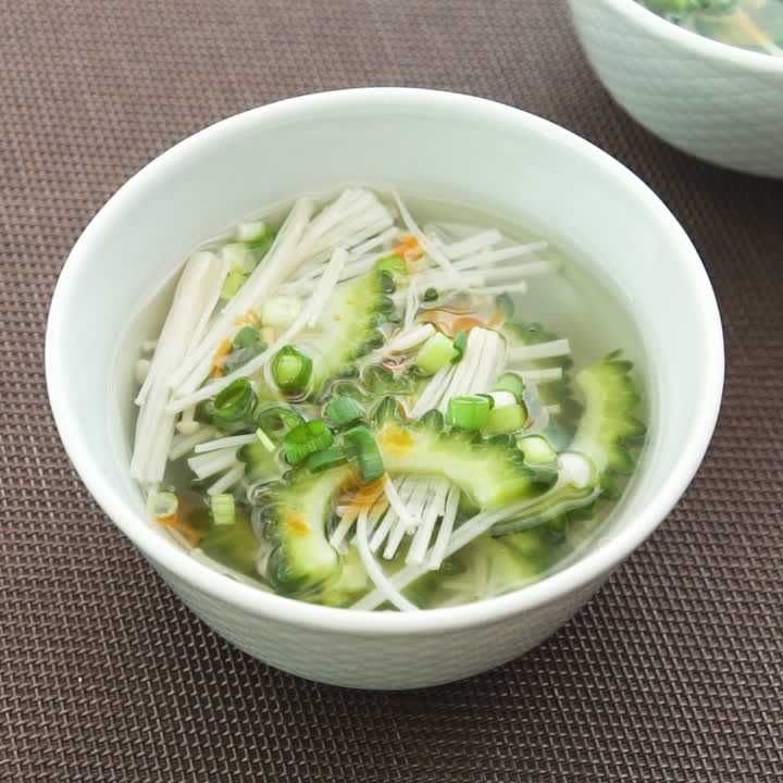 ゴーヤーとえのきの中華スープ