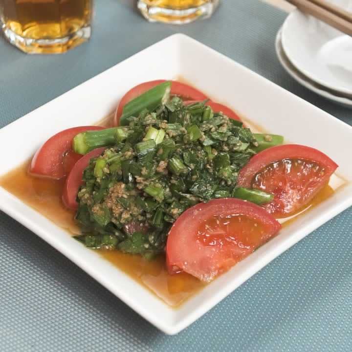 トマトとオクラのさっぱりニラだれ