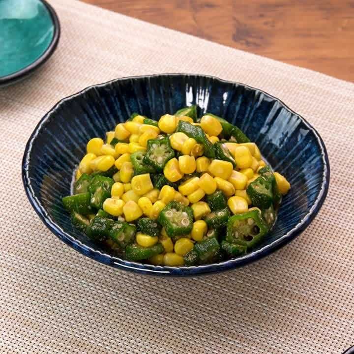 オクラとコーンのごま酢和え