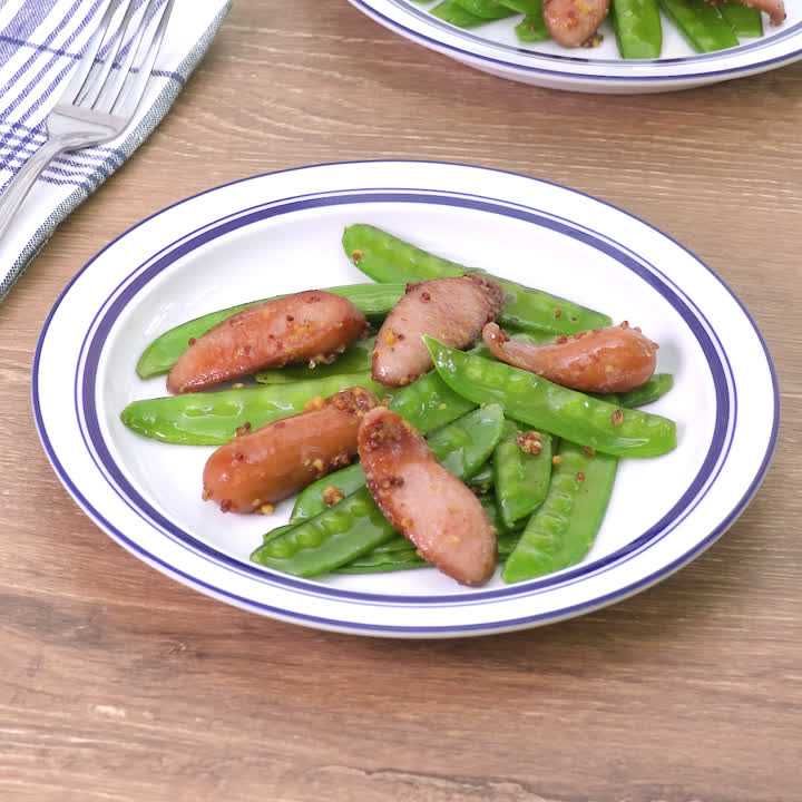 さやえんどうの粒マスタード炒め
