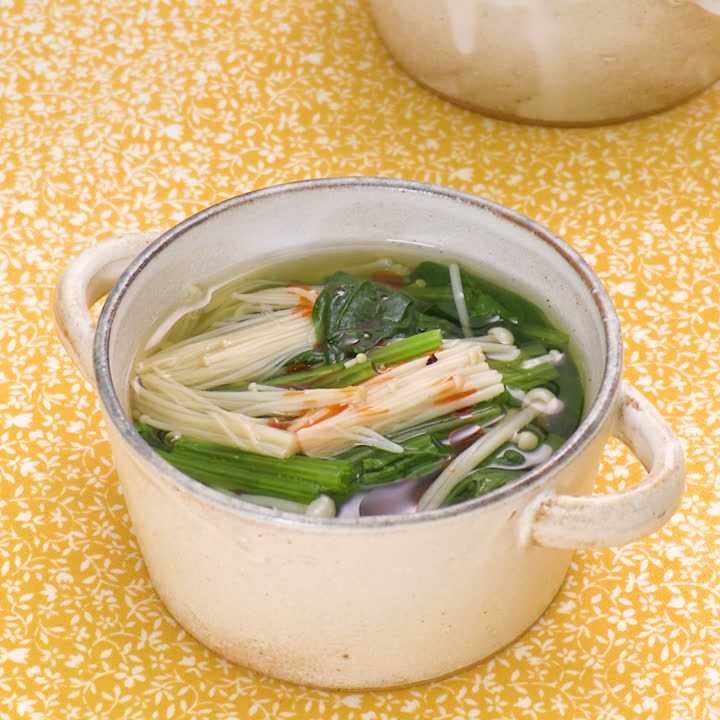 ほうれん草とえのきの中華スープ