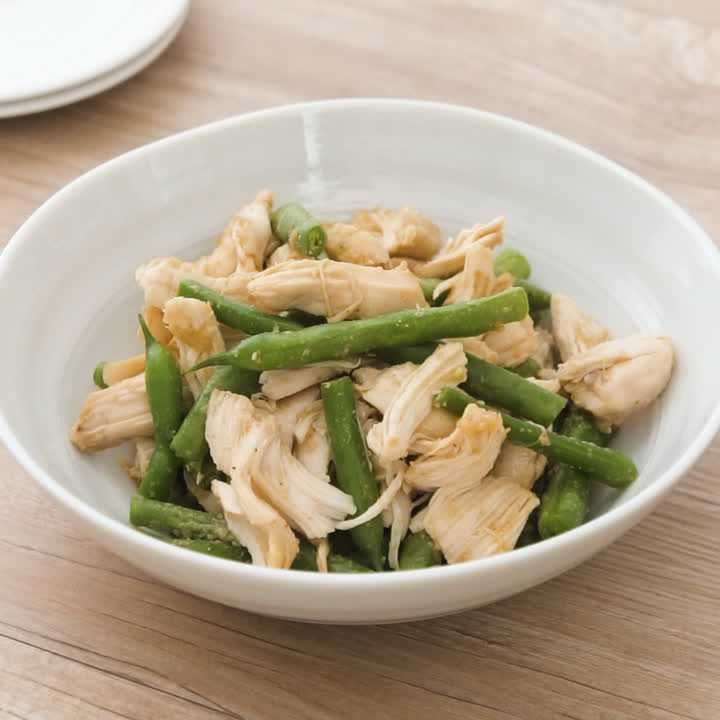 いんげんとささみのごまポン酢和え