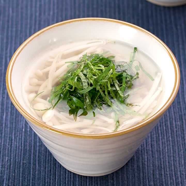 大葉とえのきの中華スープ
