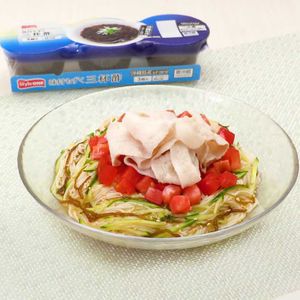 「豚しゃぶのもずく酢そうめん」のレシピ動画
