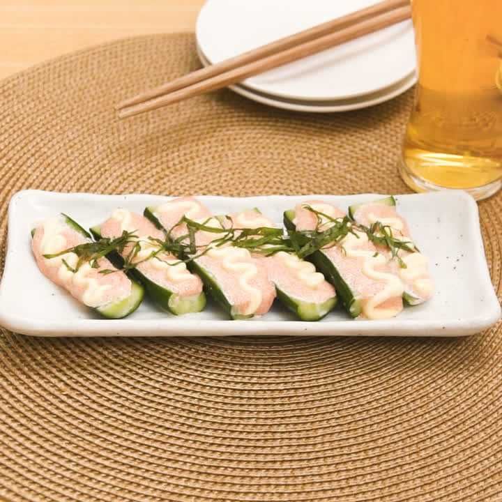 きゅうりの辛子明太子マヨネーズ