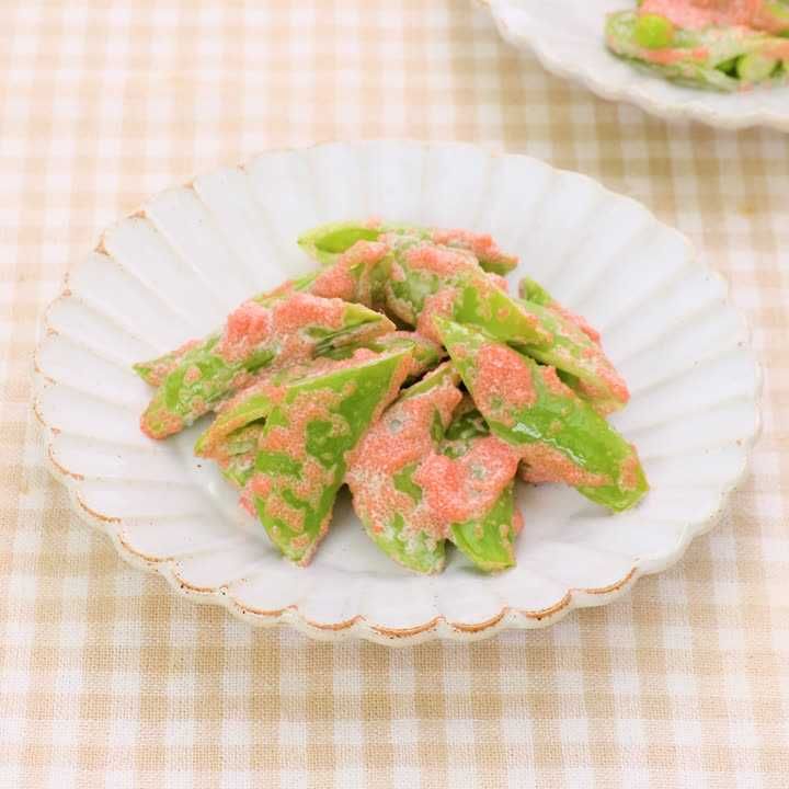 スナップエンドウの明太マヨネーズ和え