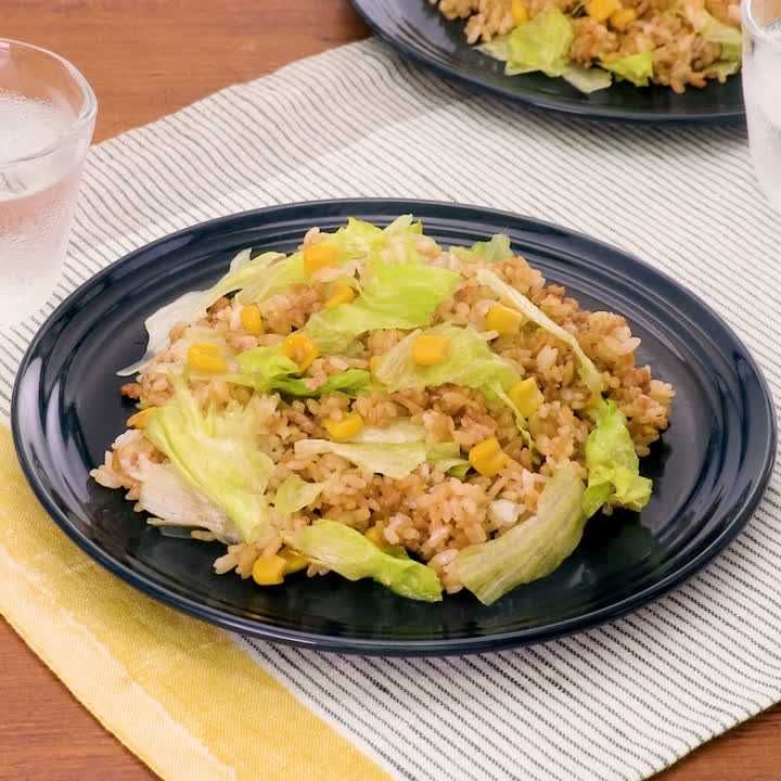 豚ひき肉とレタスのオイスター炒飯