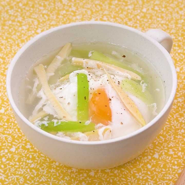 レンジで作る たけのこと卵のコンソメスープのレシピ動画 作り方 Delish Kitchen