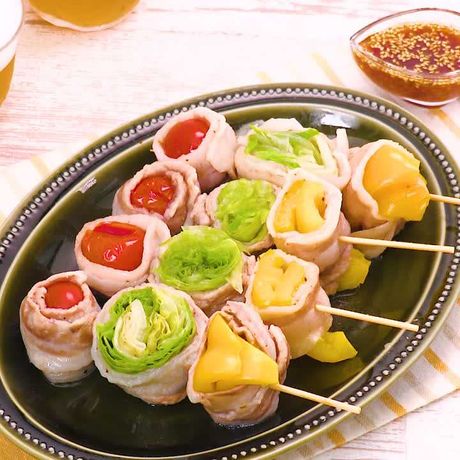 レンジで簡単 3色野菜巻き串のレシピ動画 作り方 Delish Kitchen