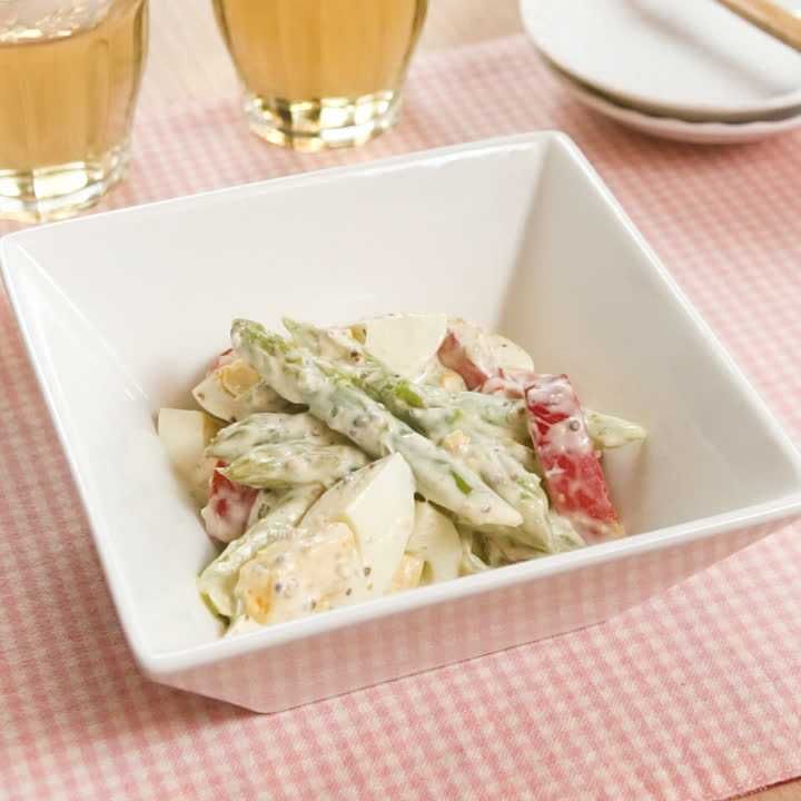 アスパラとゆで卵のマスタード和え