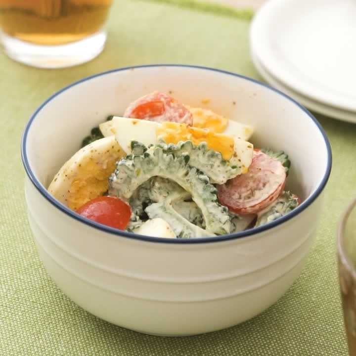 ゴーヤーとゆで卵のマスタードサラダ