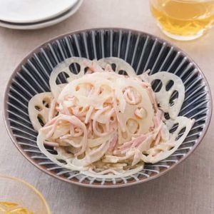 「れんこんとハムのさっぱりマヨ和え」のレシピ動画