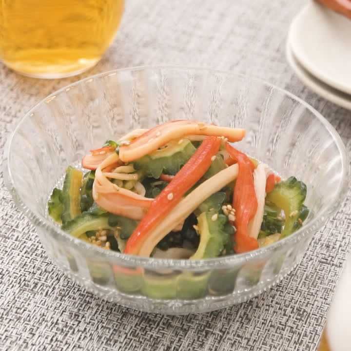 ゴーヤーとかにかまぼこの中華あえ