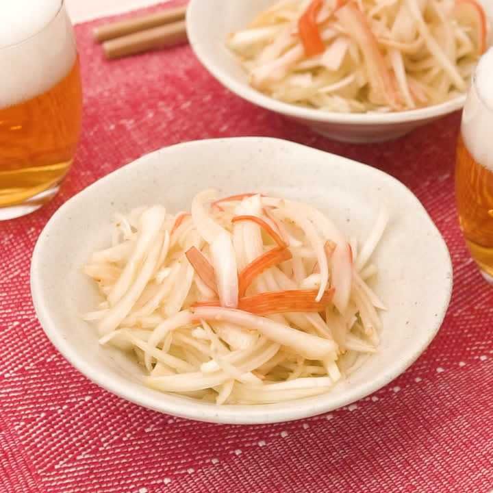 玉ねぎとかにかまぼこの中華あえ