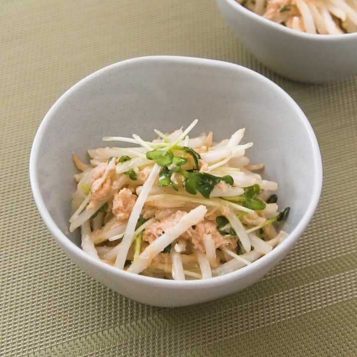 もやしとかいわれのツナあえ