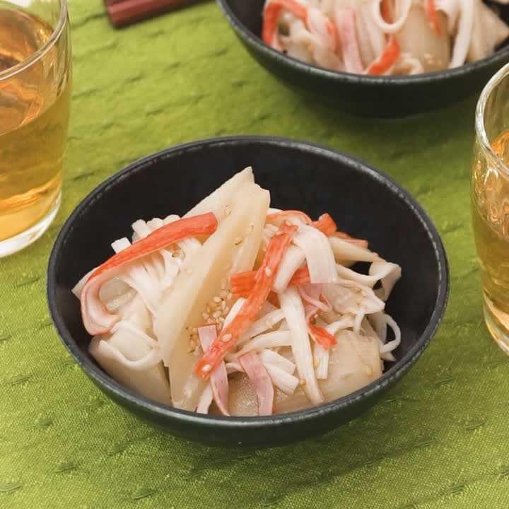 れんこんとかにかまぼこの中華あえ