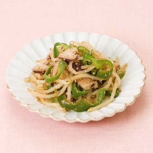 「ピーマンとしいたけのごま和え」のレシピ動画