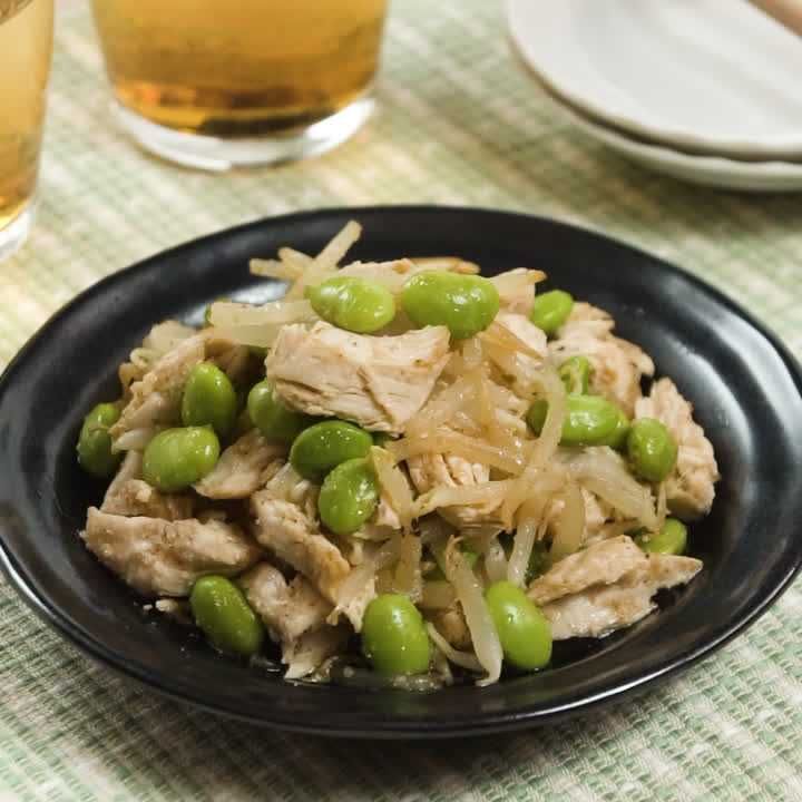 枝豆ともやしのチキンサラダ