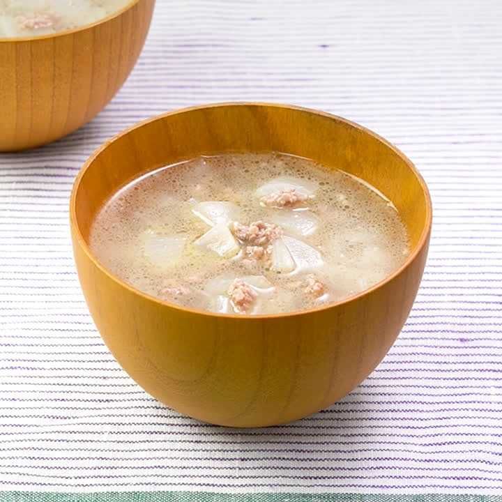 玉ねぎとひき肉のスープ