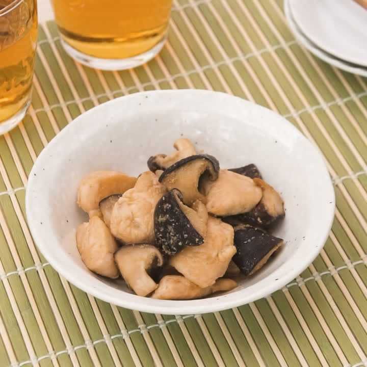 しいたけとささみのポン酢ソテー