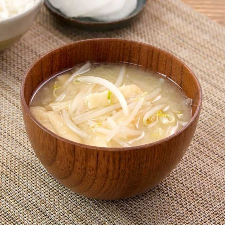 もやしと油揚げの味噌汁
